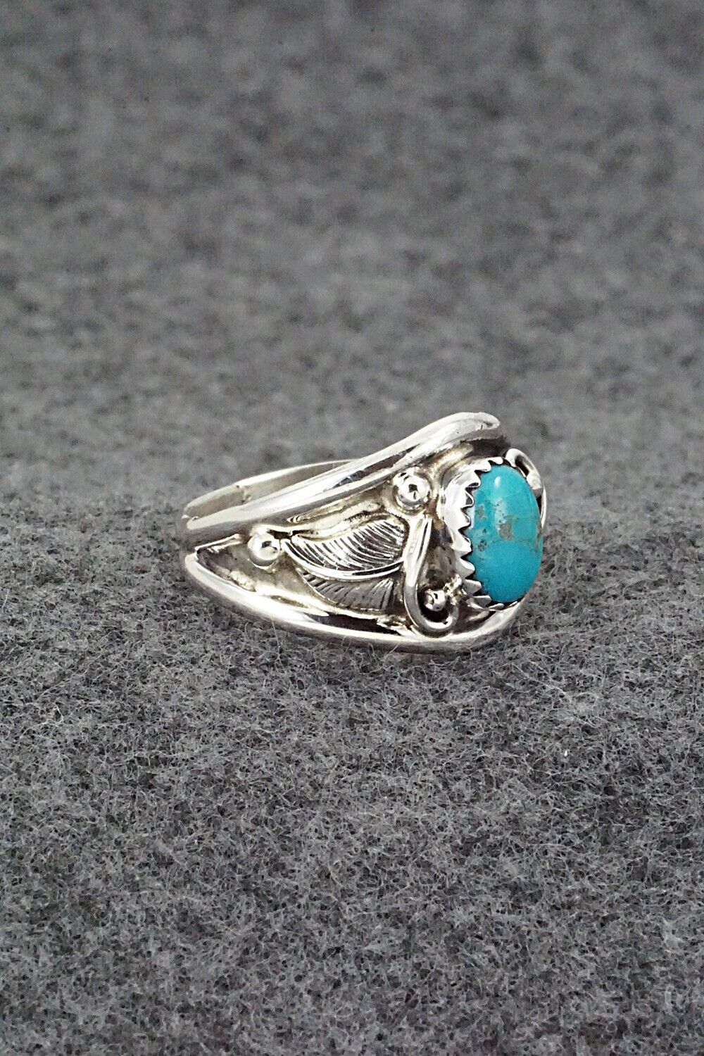 Turquoise & Sterling Silver Ring - Harris Largo - Size 7.5