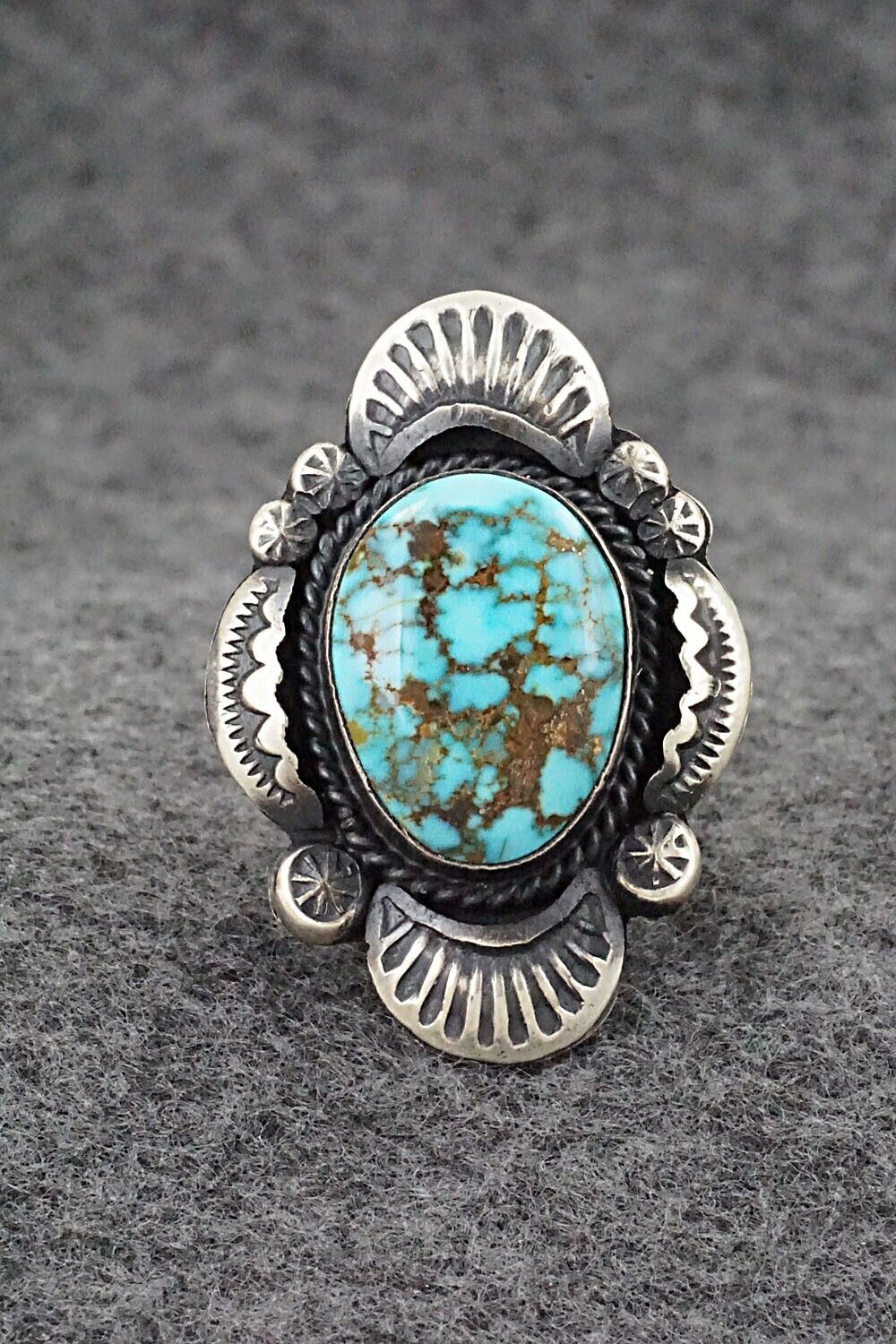 Turquoise & Sterling Silver Ring - Gilbert Tom - Size 7.5