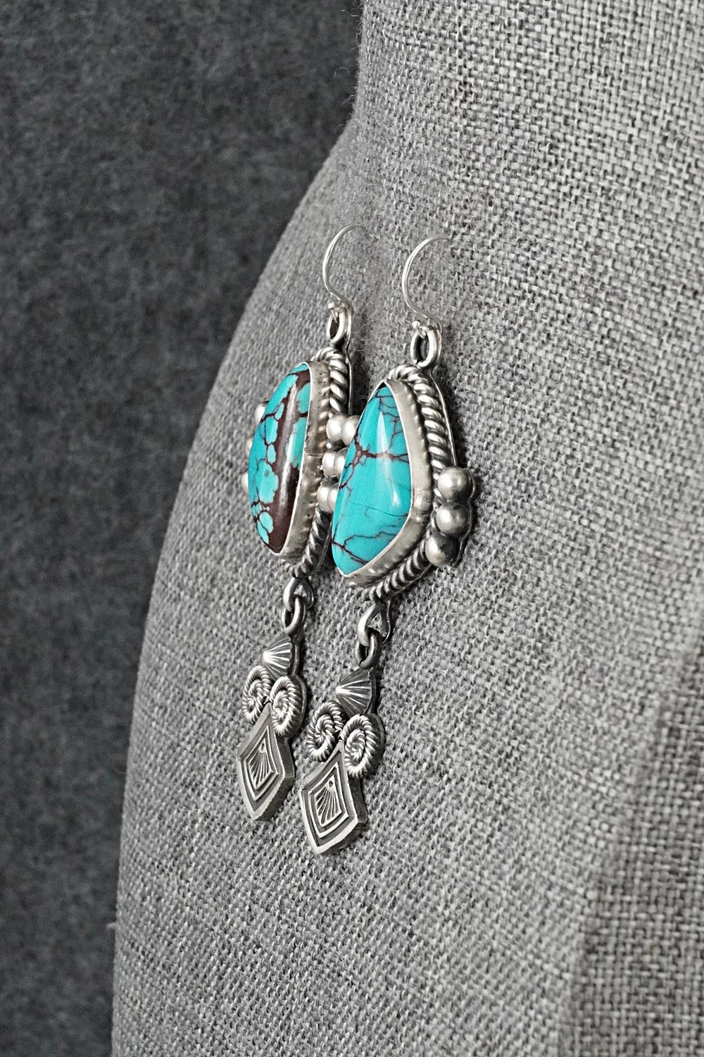 Turquoise & Sterling Silver Earrings - Michael Calladitto
