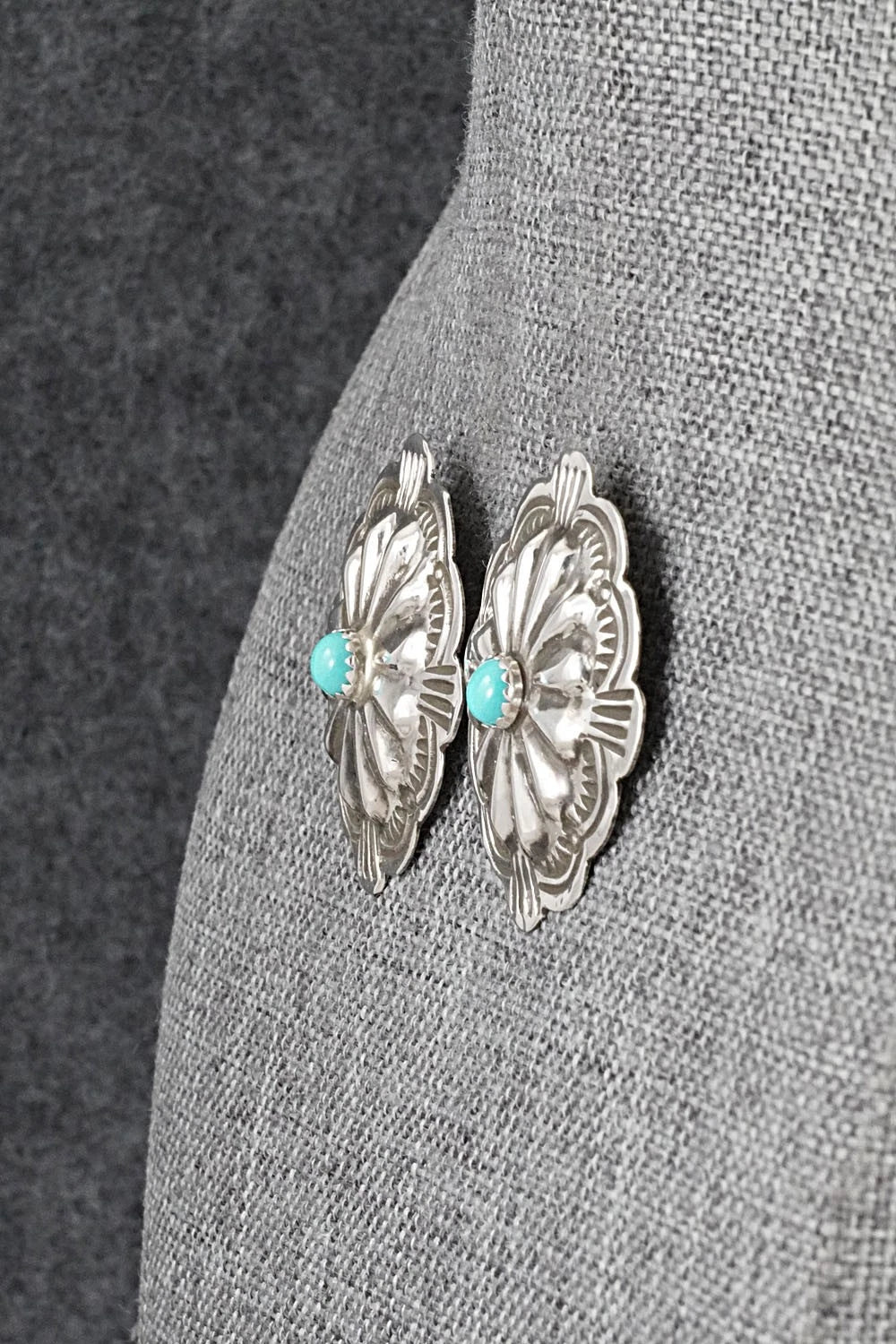 Turquoise & Sterling Silver Earrings - Charlotte Blackgoat