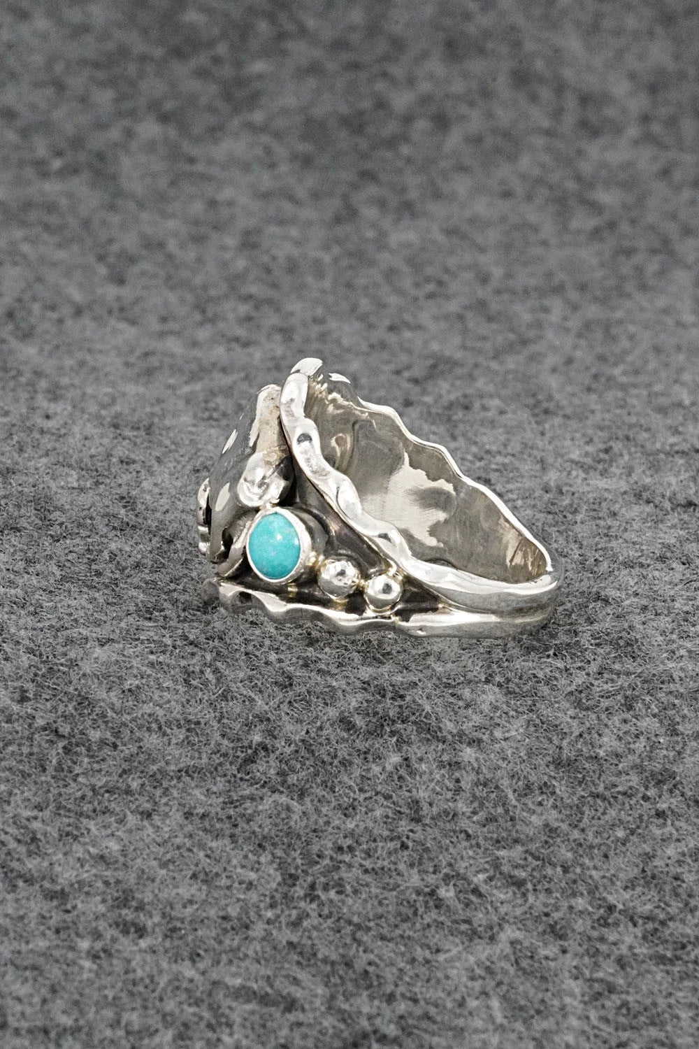 Turquoise & Sterling Silver Ring - Genevieve Francisco - Size 13