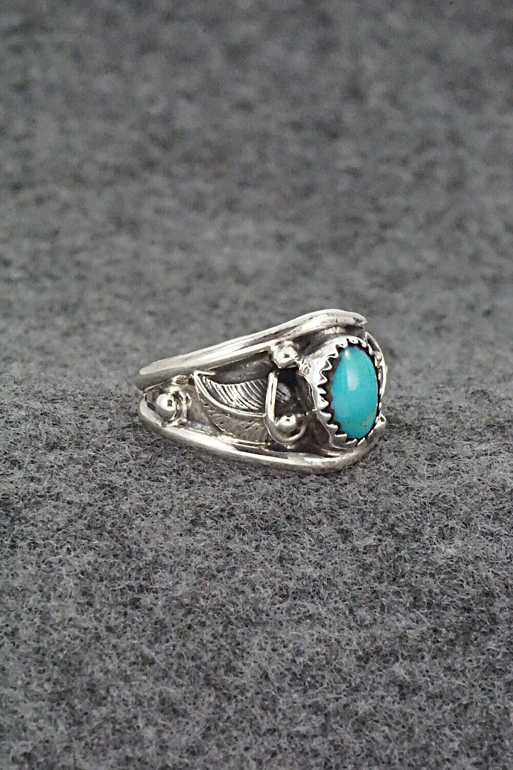 Turquoise & Sterling Silver Ring - Harris Largo - Size 6.5