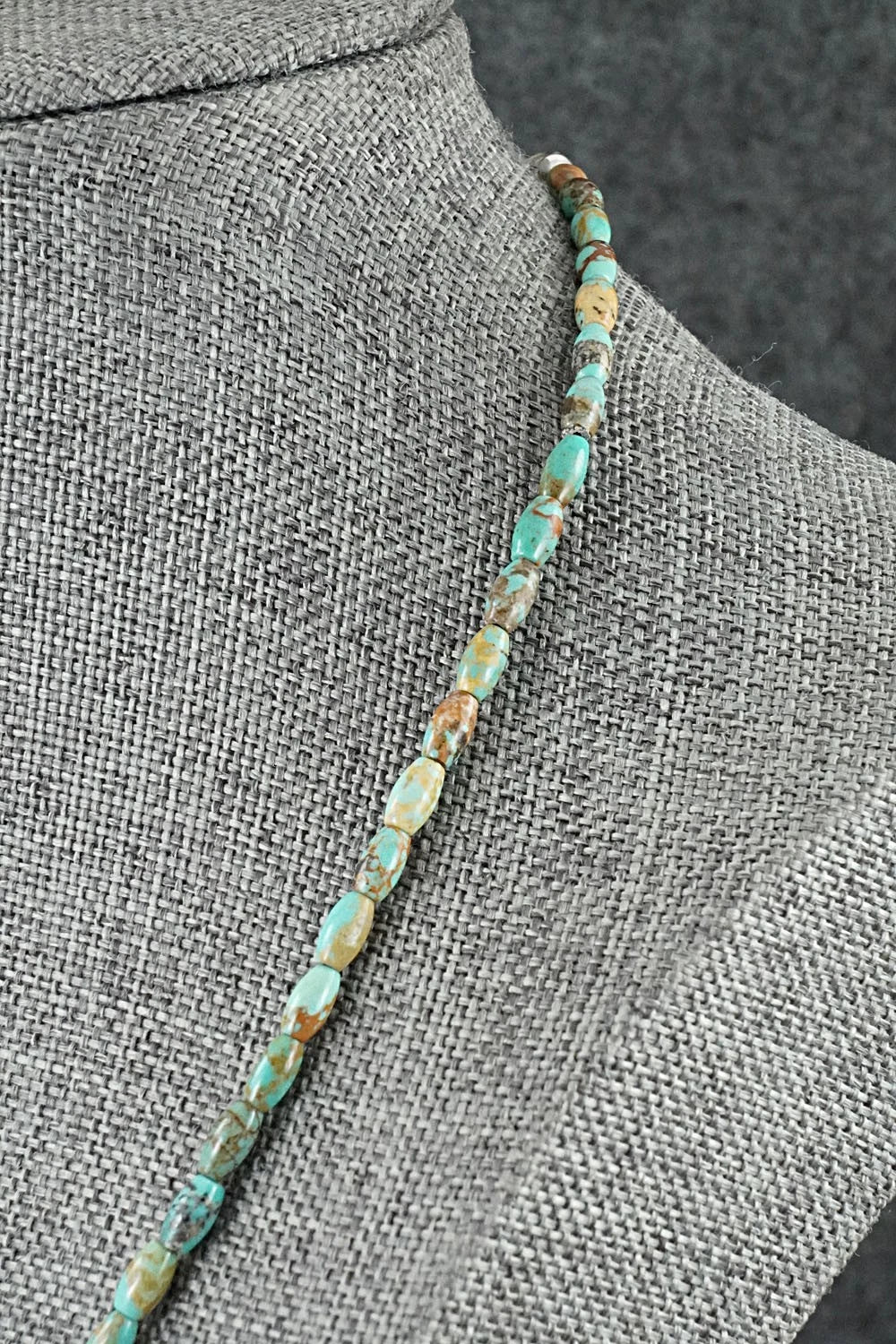 Turquoise & Sterling Silver Necklace 17" - Doreen Jake