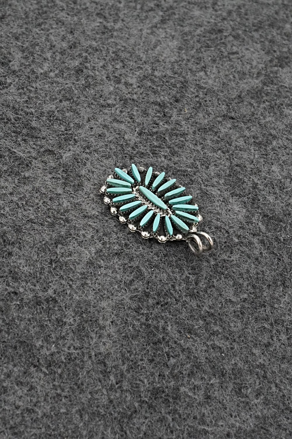 Turquoise & Sterling Silver Pendant - Fritzon Owaleon