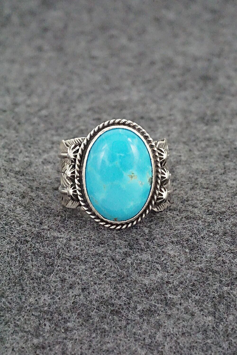 Turquoise & Sterling Silver Ring - Bobby Platero - Size 6.5