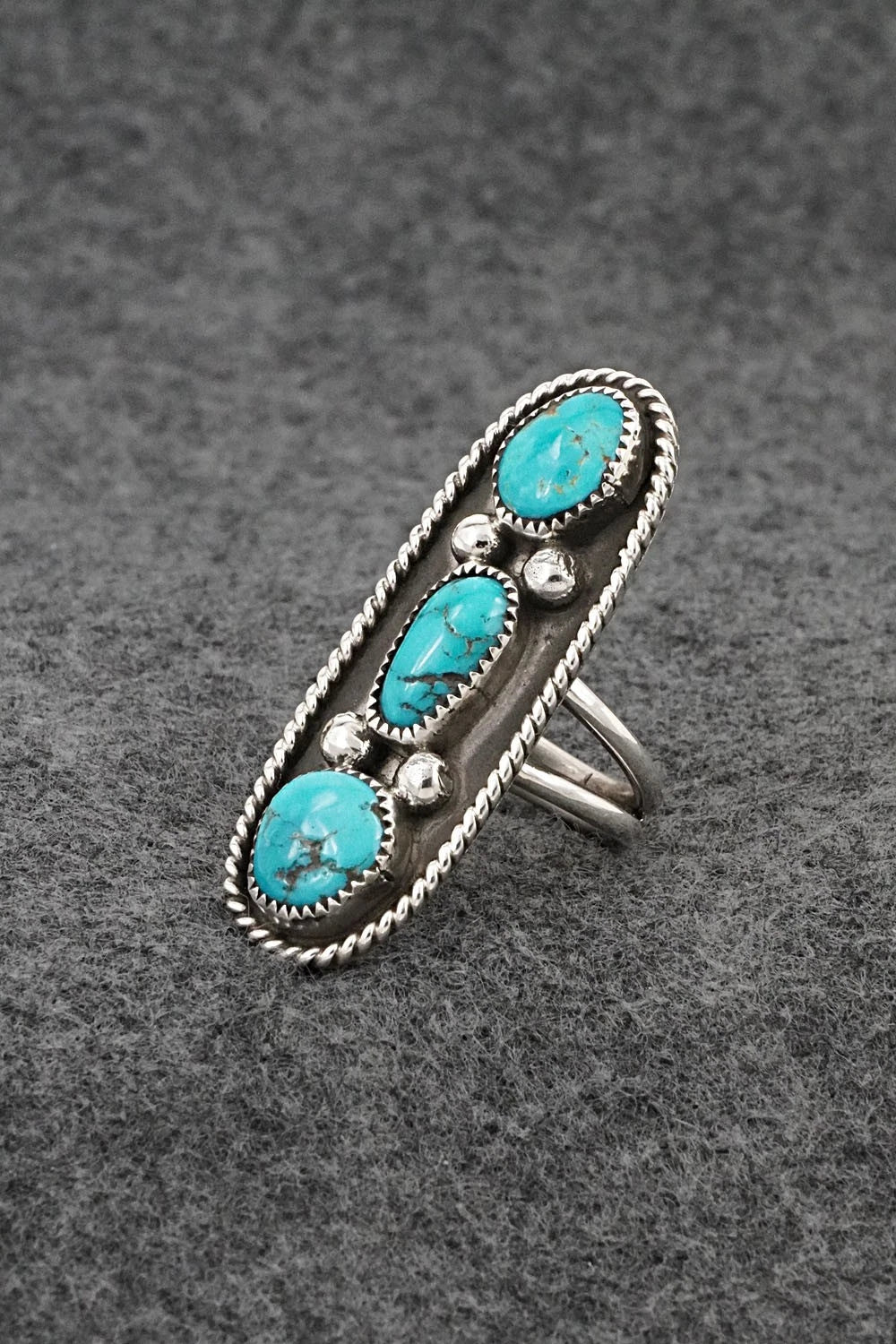 Turquoise & Sterling Silver Ring - Priscilla Reeder - Size 6.5