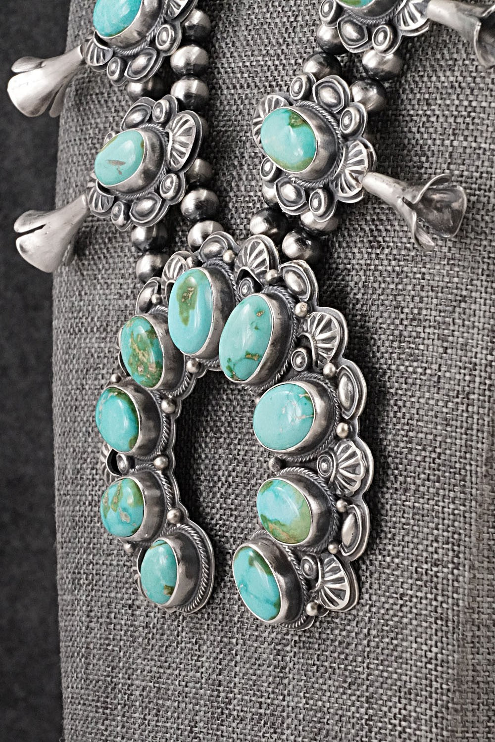 Turquoise & Sterling Silver Squash Blossom Set - Randy Boyd