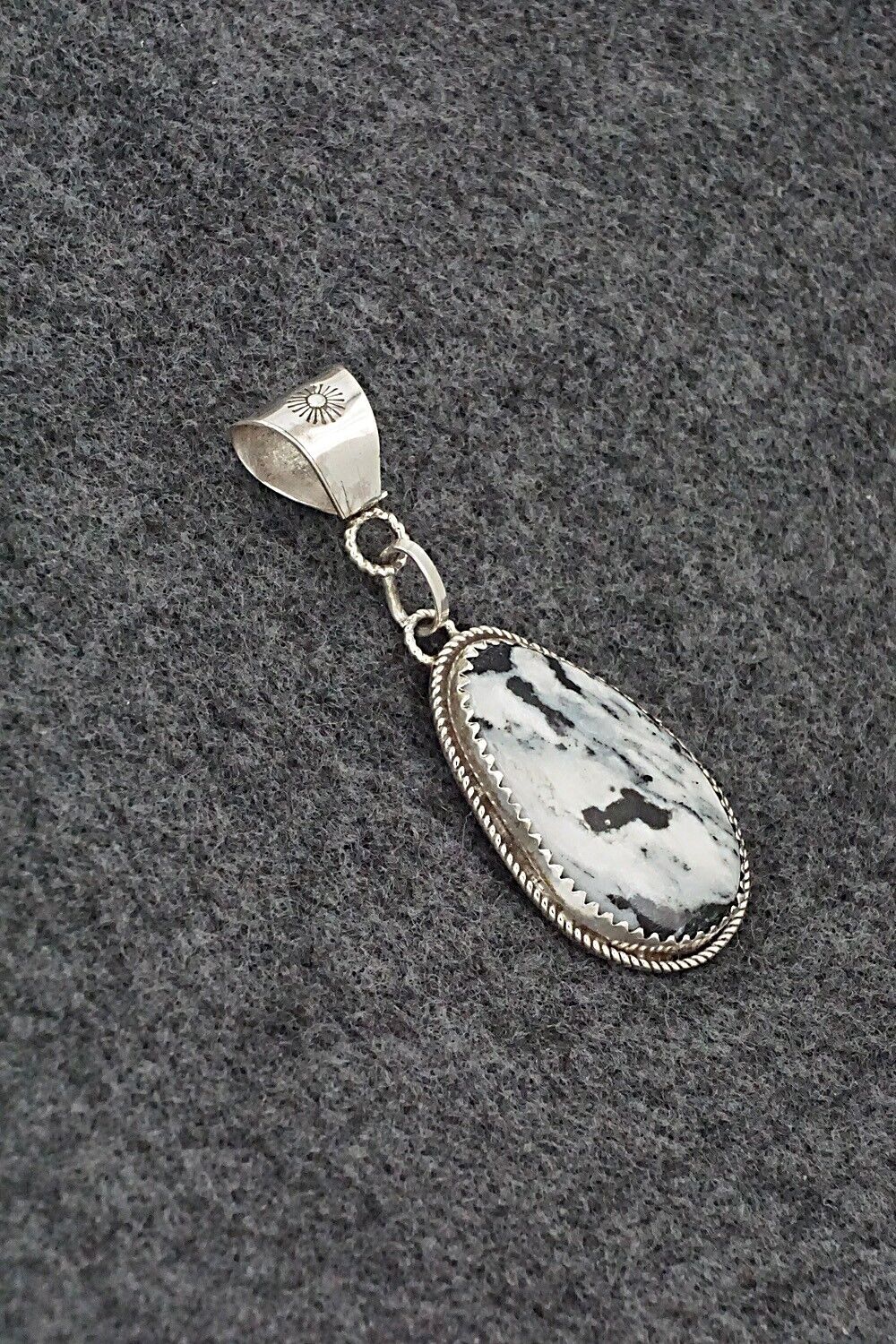 White Buffalo & Sterling Silver Pendant - Ernest Hawthorne