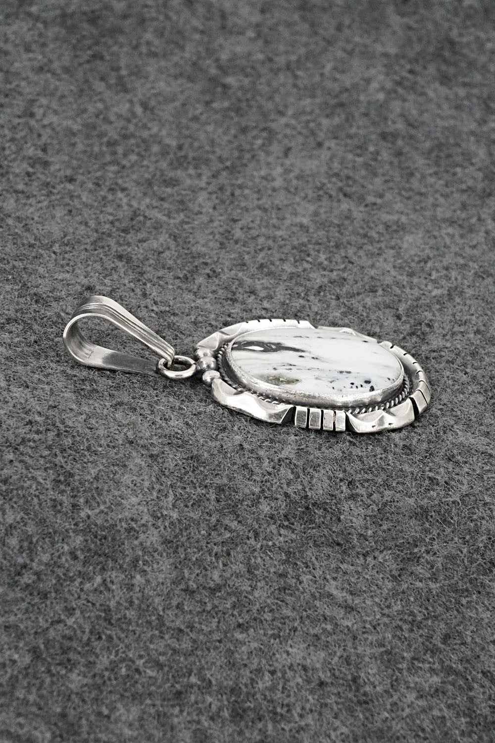 White Buffalo & Sterling Silver Pendant - Samuel Yellowhair