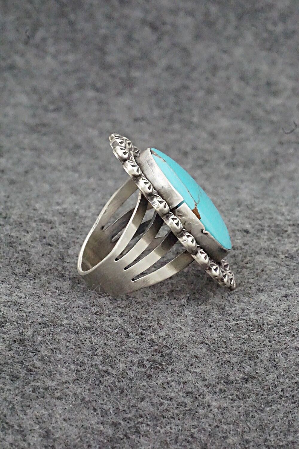 Turquoise & Sterling Silver Ring - Paul Livingston - Size 9