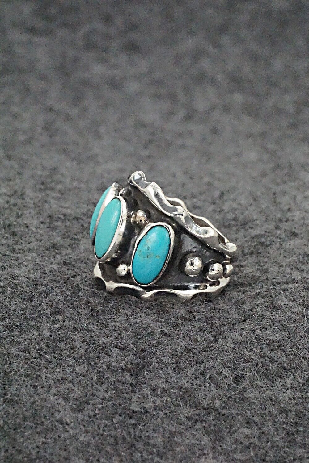 Turquoise & Sterling Silver Ring - Andrew Vandever - Size 6.5