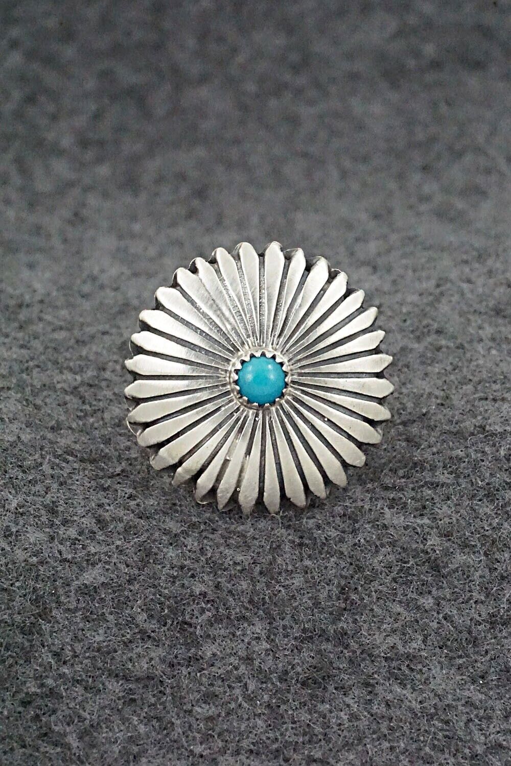 Turquoise & Sterling Silver Ring - Alice Rose Saunders - Size 8.5