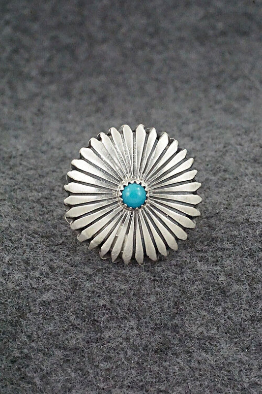 Turquoise & Sterling Silver Ring - Alice Rose Saunders - Size 8.5