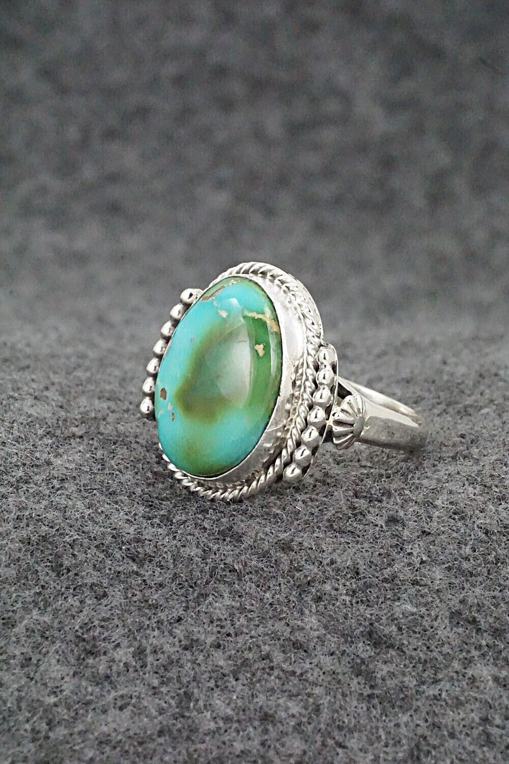 Turquoise & Sterling Silver Ring - Andrew Vandever - Size 8