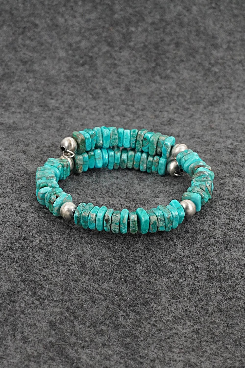 Turquoise & Sterling Silver Bracelet - Doreen Jake