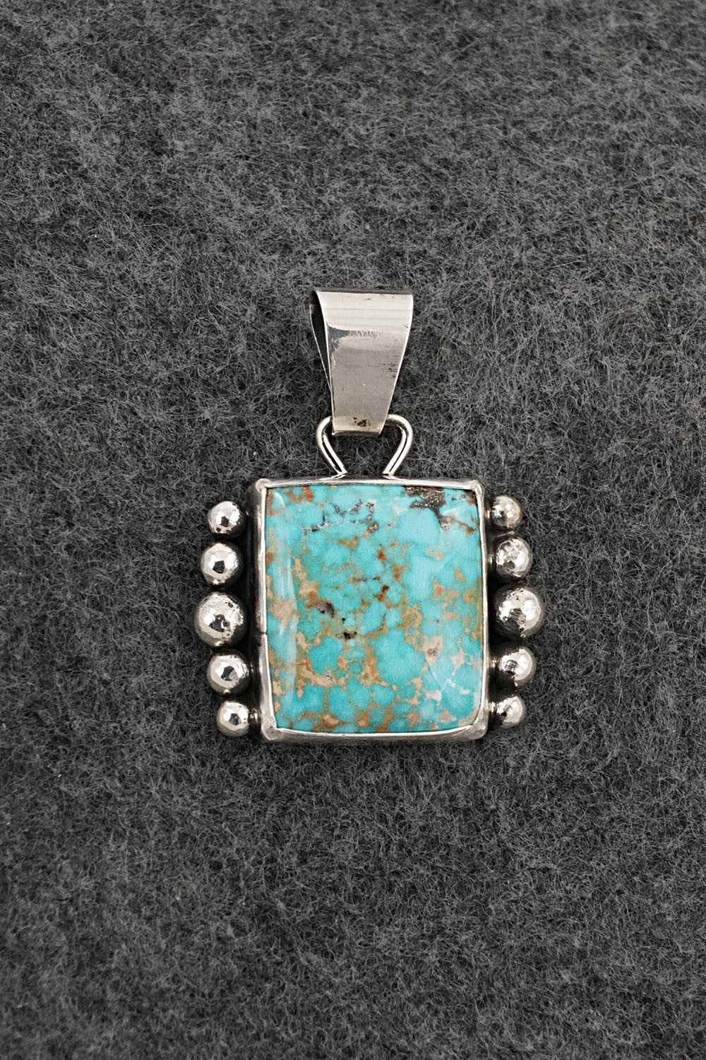 Turquoise & Sterling Silver Pendant - Eugene Gruber
