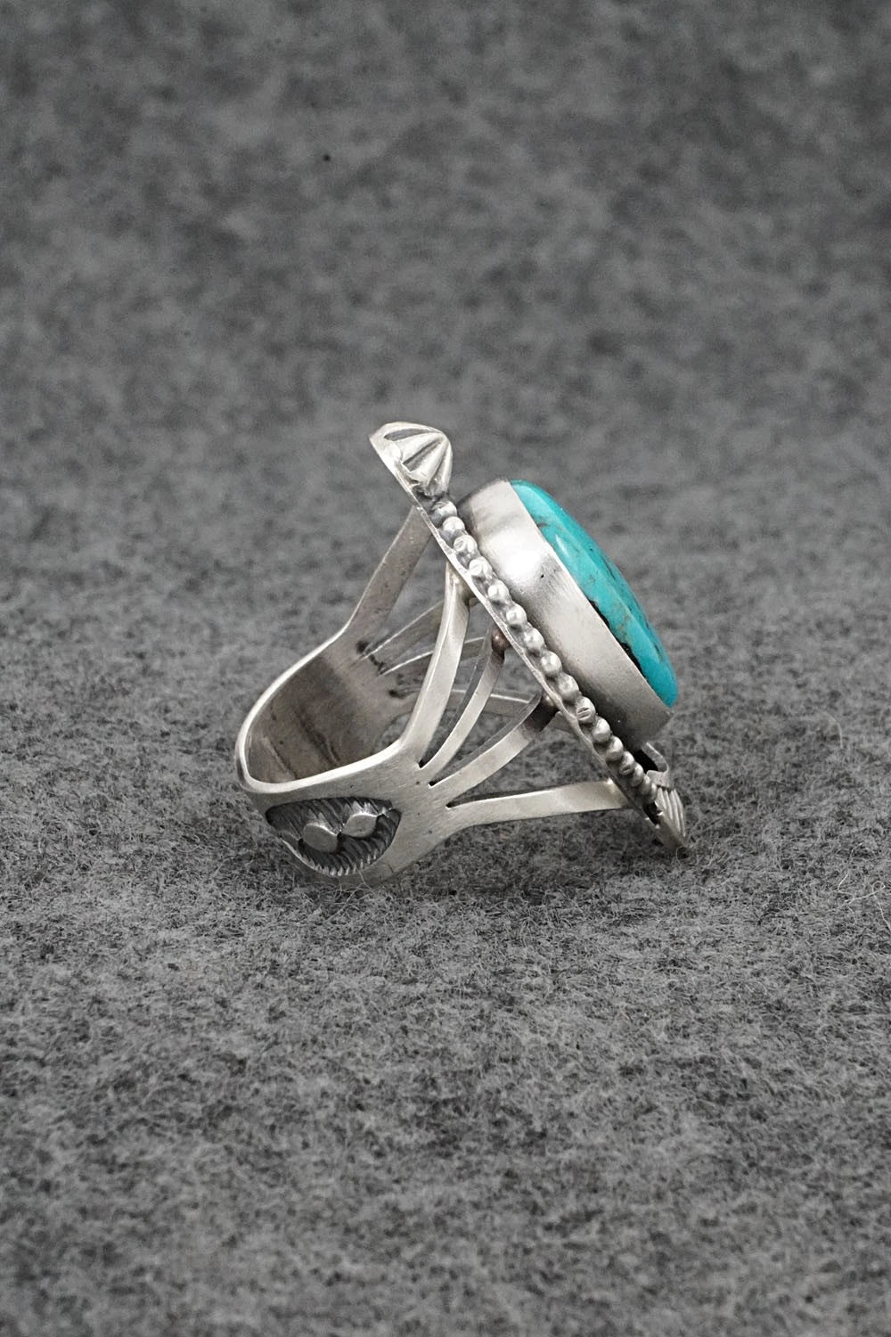 Turquoise & Sterling Silver Ring - Bobby Johnson - Size 7.5