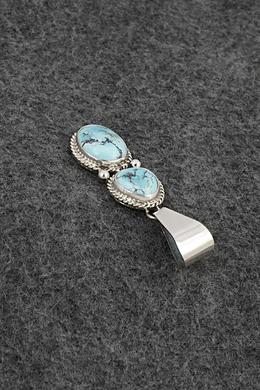 Turquoise & Sterling Silver Pendant - Eugene Gruber
