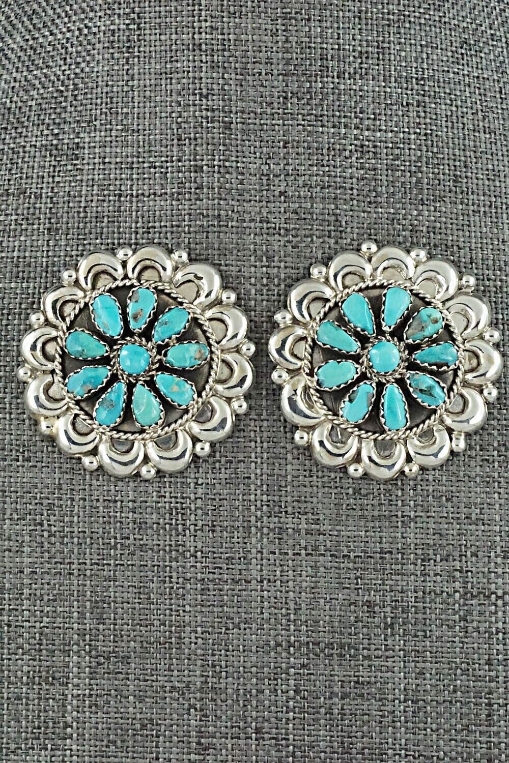 Turquoise & Sterling Silver Earrings - Eunise Wilson