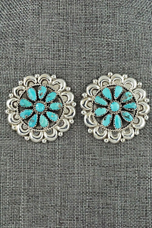 Turquoise & Sterling Silver Earrings - Eunise Wilson