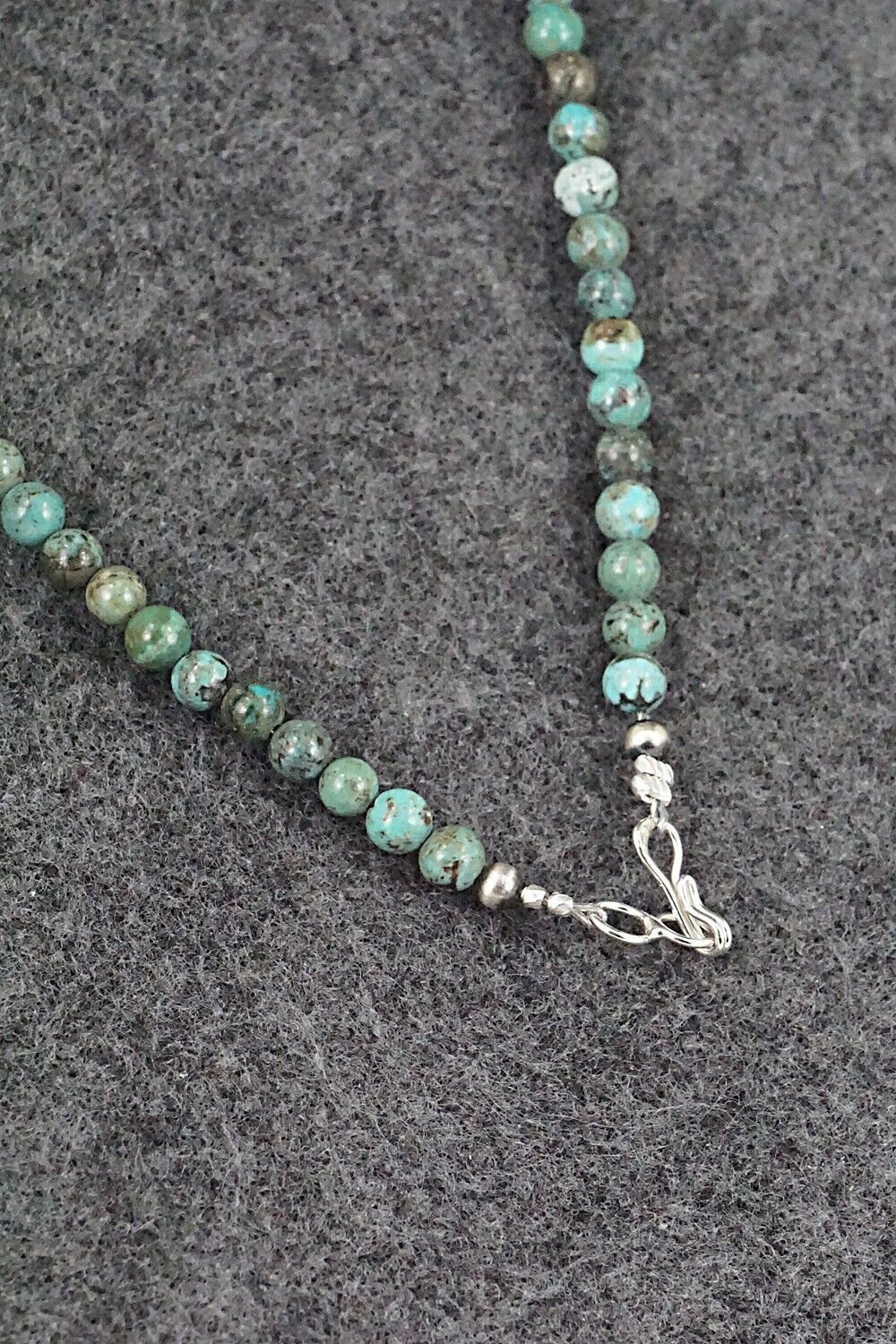 Turquoise & Sterling Silver Necklace 18" - Doreen Jake