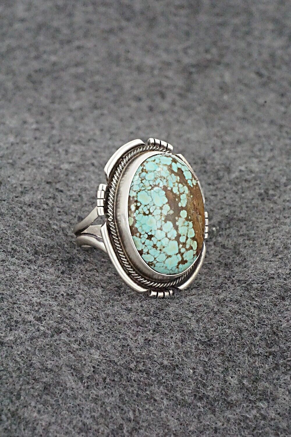 Turquoise & Sterling Silver Ring - Jameson Garcia - Size 7.5 Adj.