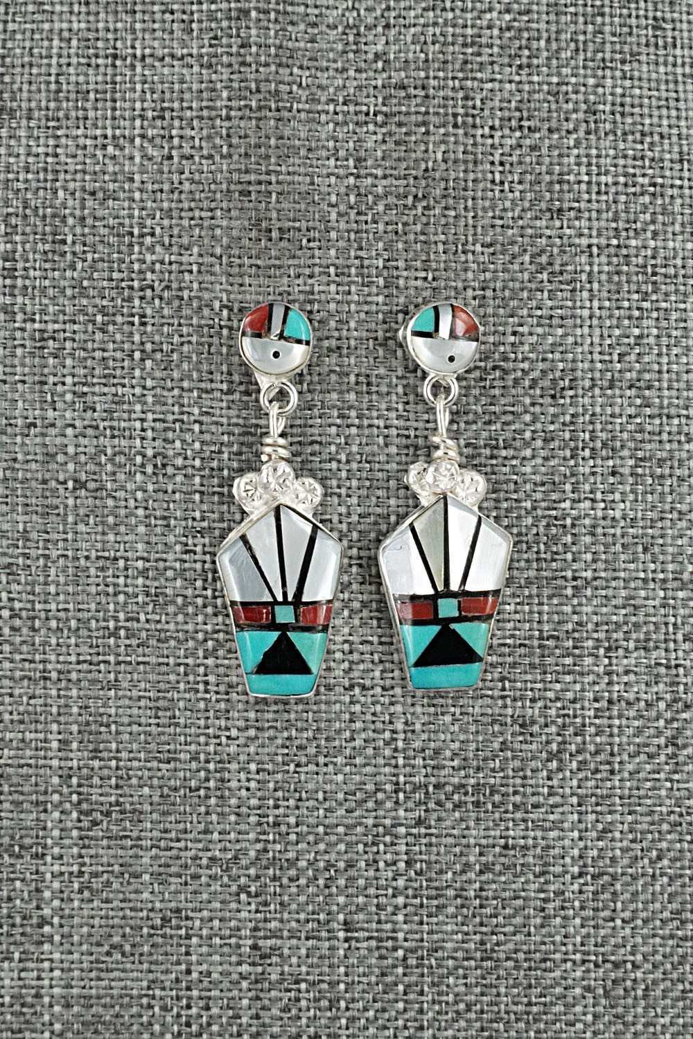 Multi Stone Inlay & Sterling Silver Earrings - Ola Eriacho