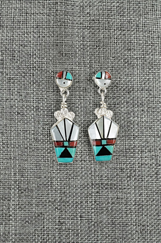 Multi Stone Inlay & Sterling Silver Earrings - Ola Eriacho