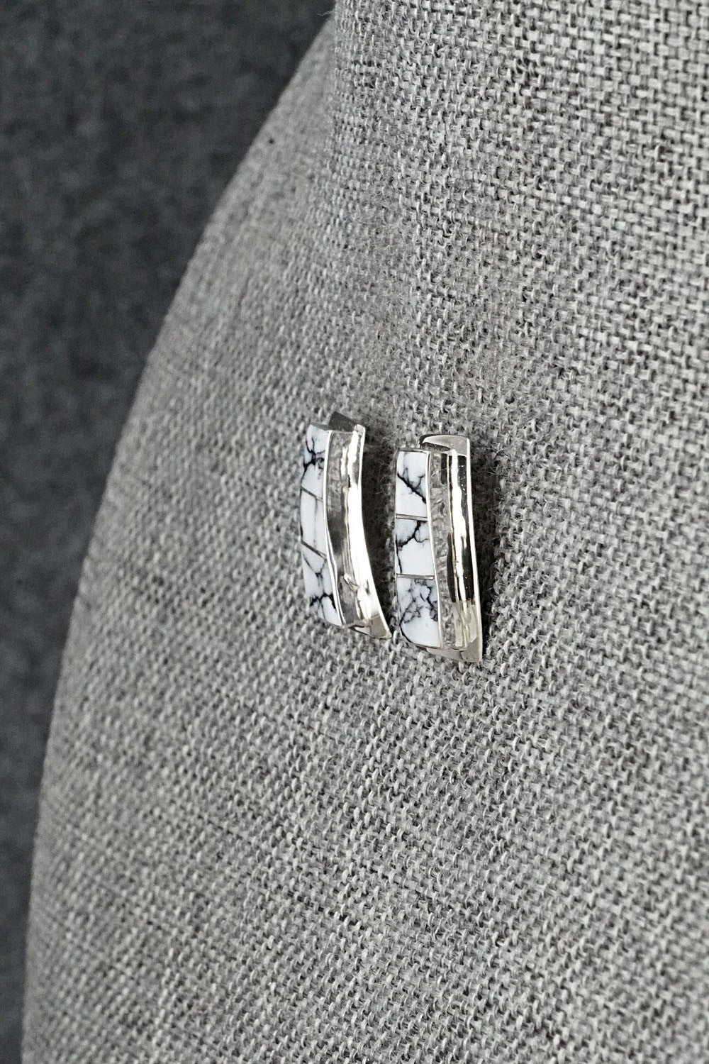 White Buffalo & Sterling Silver Earrings - Nathaniel Johnson