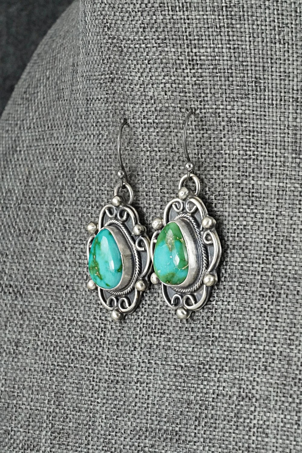 Turquoise & Sterling Silver Necklace and Earrings Set - Kathleen Livingston