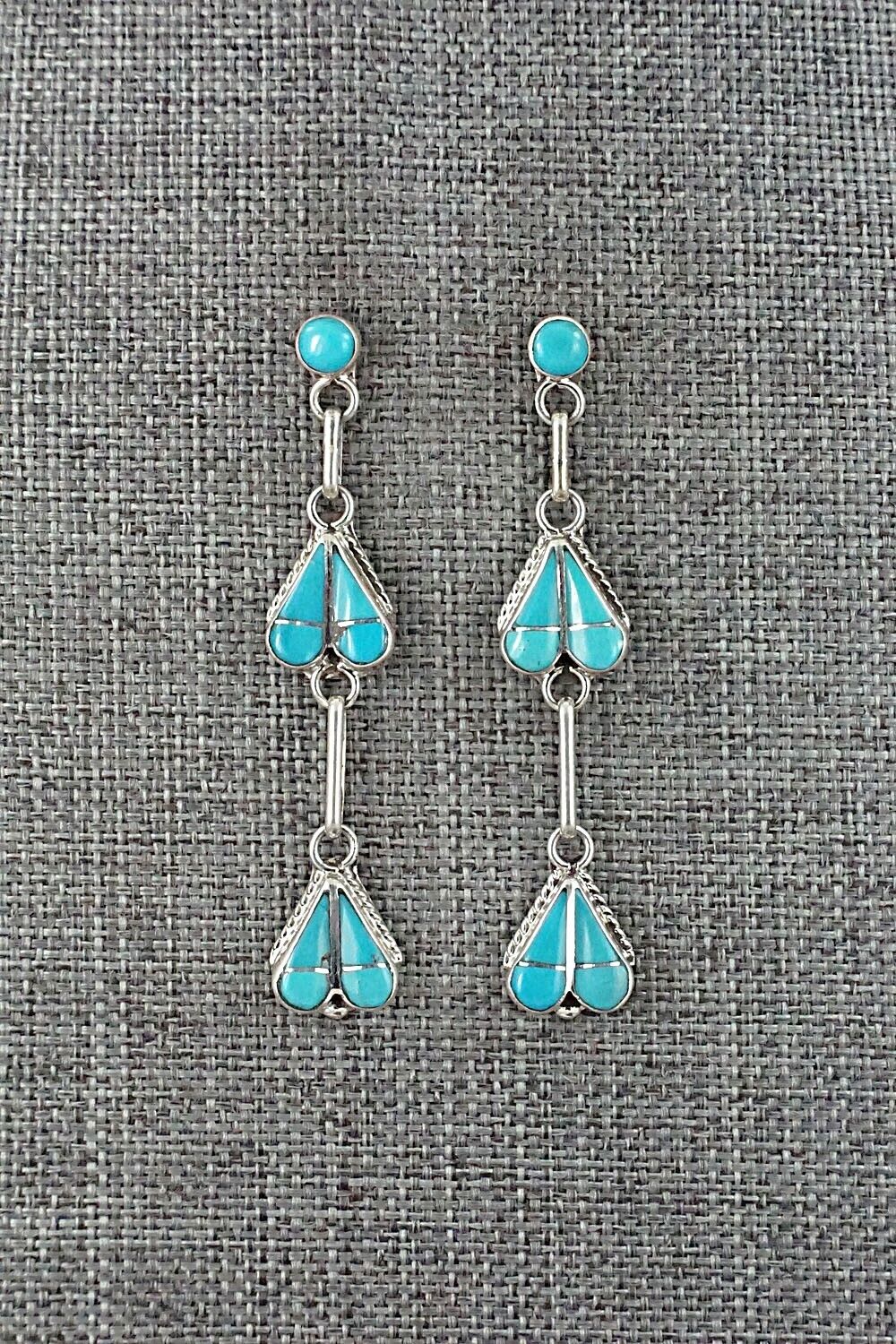 Turquoise and Sterling Silver Earrings - Velda Nastacio