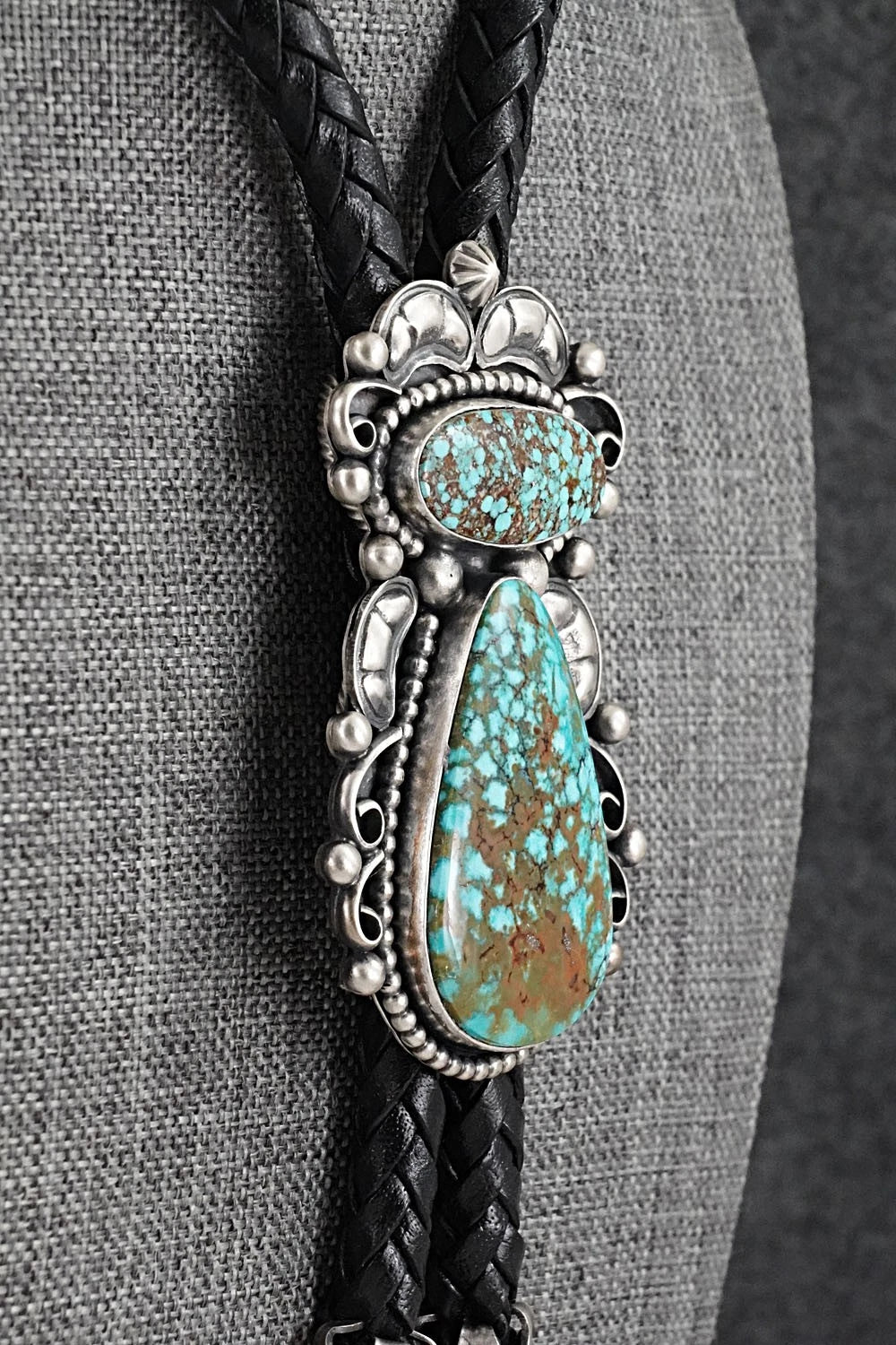 Turquoise & Sterling Silver Bolo Tie - Paul Livingston