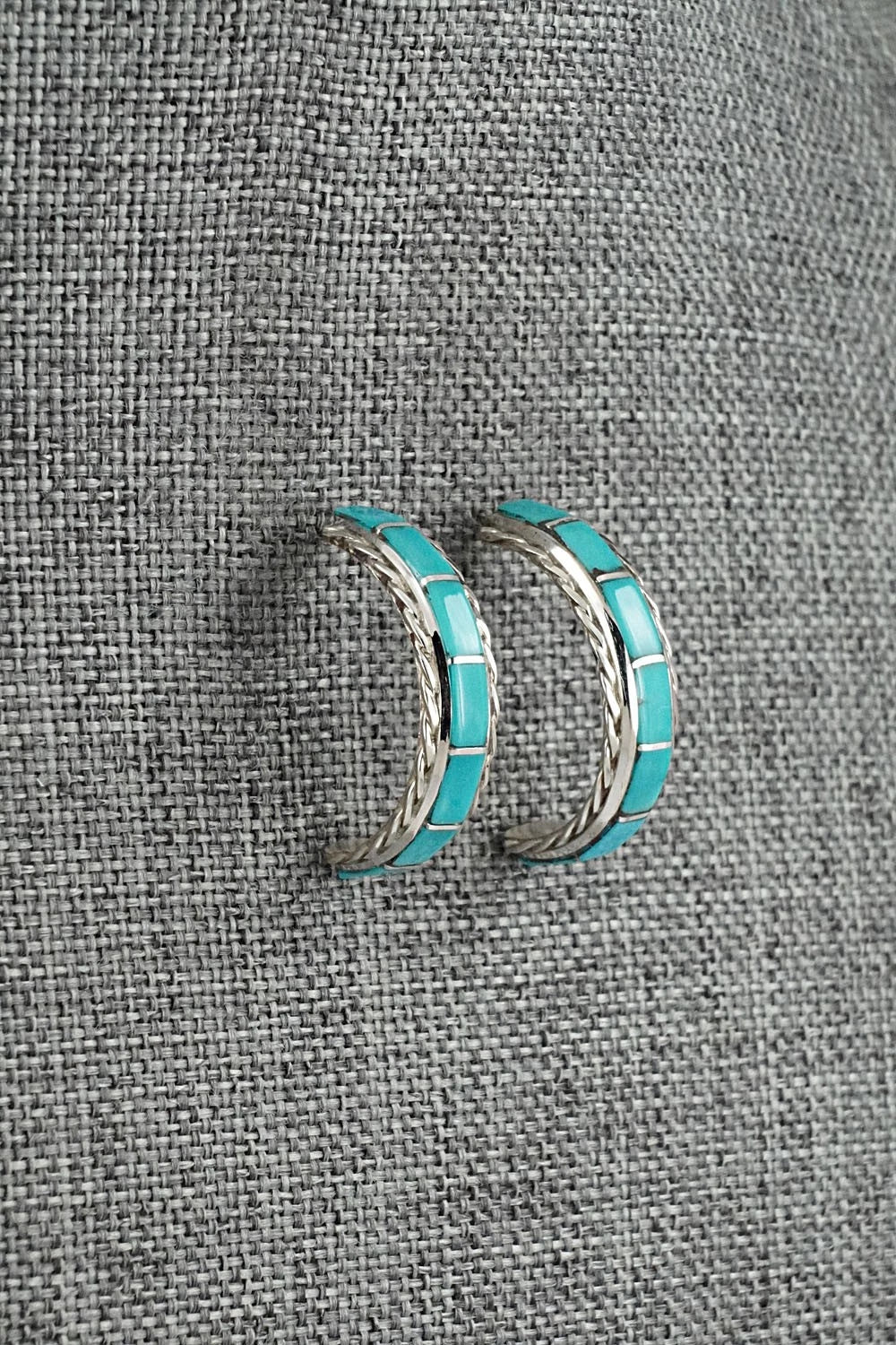 Turquoise & Sterling Silver Earrings - Malcolm Chavez