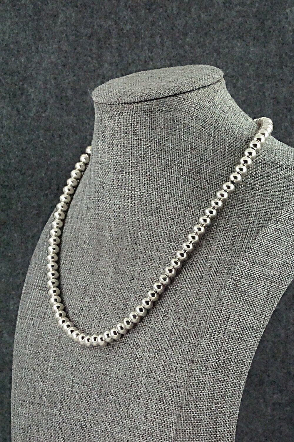 Sterling Silver Navajo Pearl Necklace - Dorinda Mariano