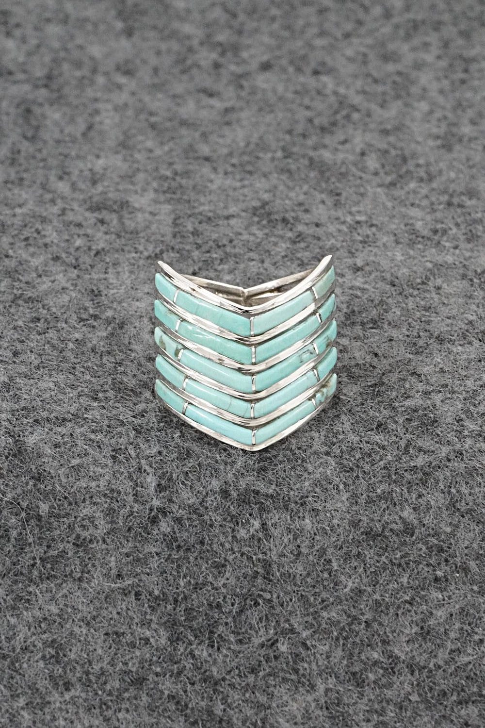 Turquoise & Sterling Silver Ring - Andrew Enrico - Size 8