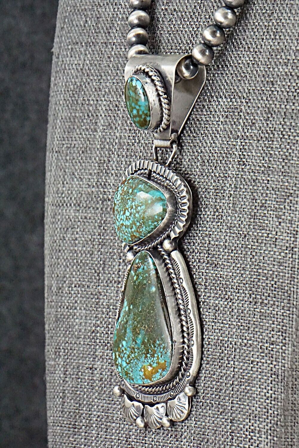 Turquoise & Sterling Silver Necklace - Raymond Delgarito