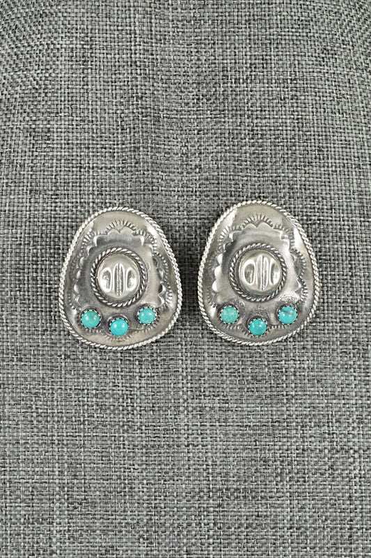 Turquoise & Sterling Silver Earrings - Bobby Platero