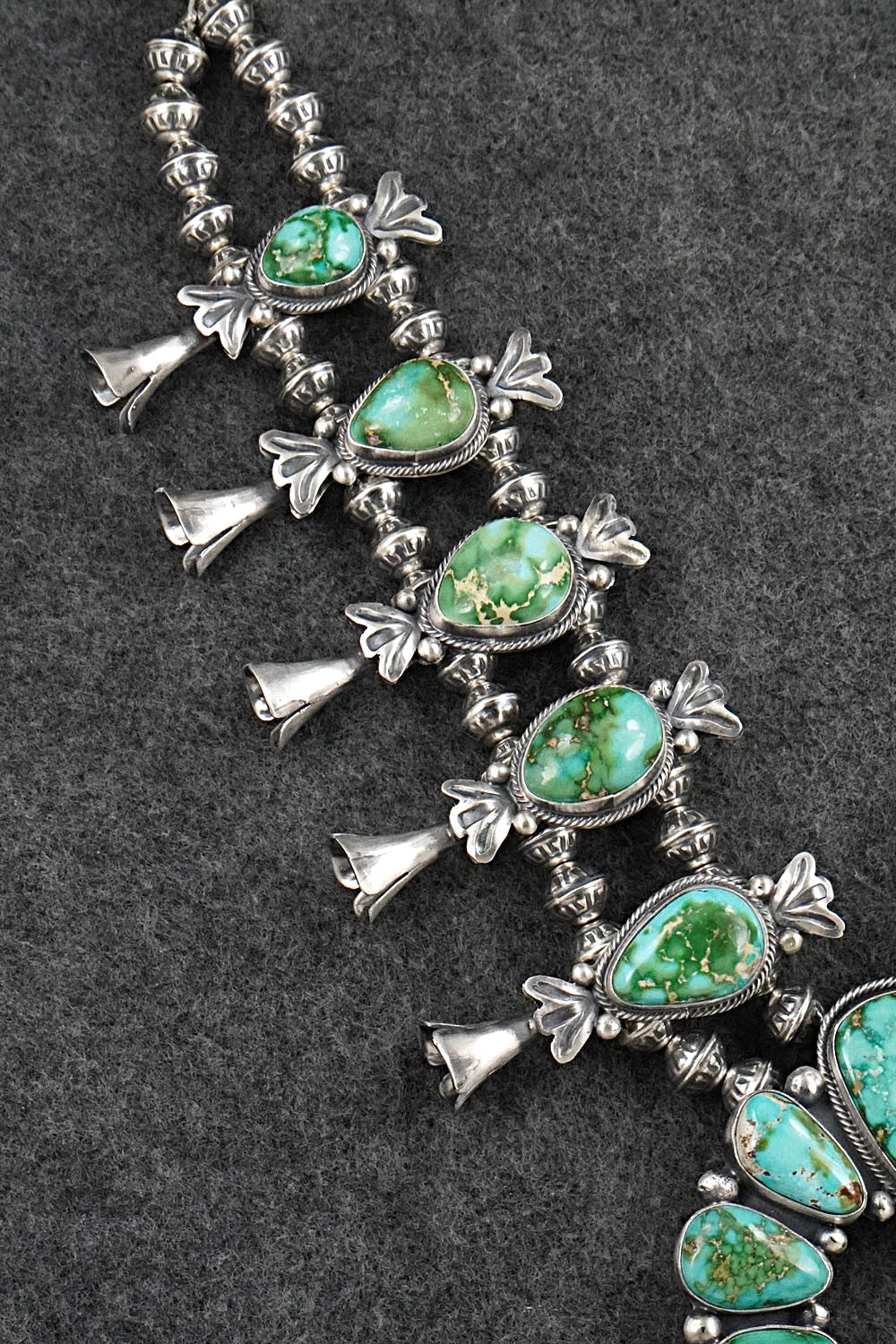 Turquoise & Sterling Silver Squash Blossom Set - Darrin Livingston