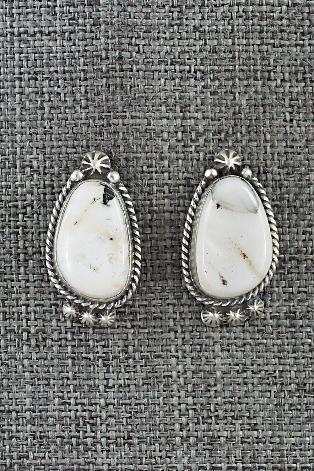 White Buffalo & Sterling Silver Earrings - Sheena Jack