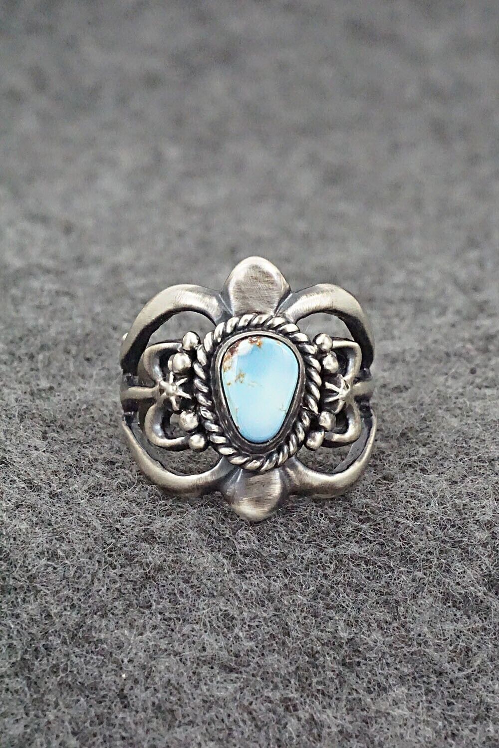 Turquoise and Sterling Silver Ring - Raymond Coriz - Size 7