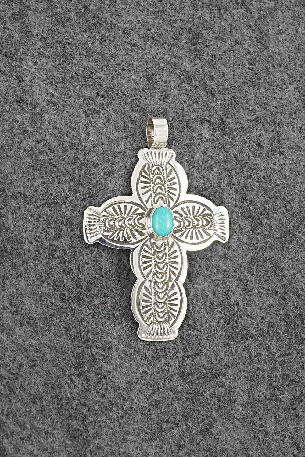 Turquoise & Sterling Silver Pendant - Arnold Blackgoat