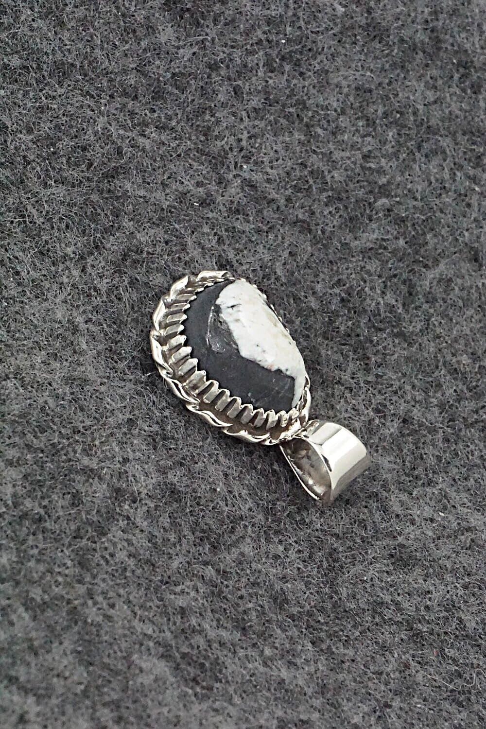 White Buffalo & Sterling Silver Pendant - Alvin Joe