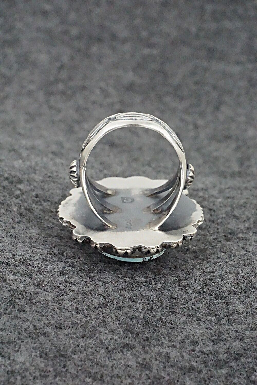 Turquoise & Sterling Silver Ring - Raymond Delgarito - Size 8.5