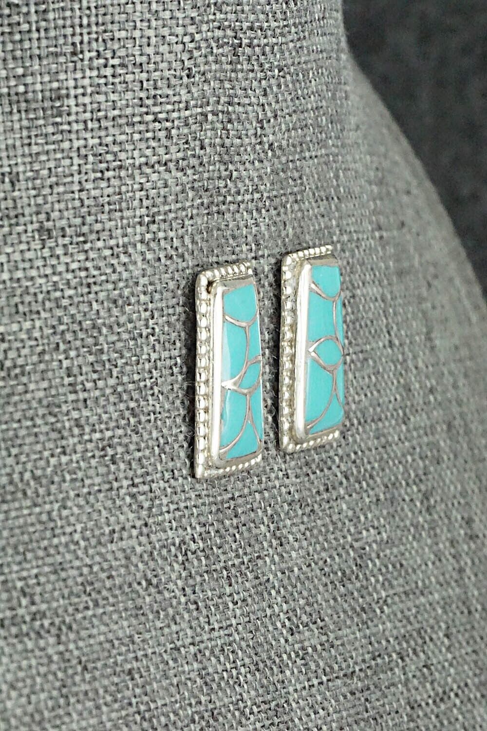 Turquoise & Sterling Silver Earrings - Karlene Seowtewa
