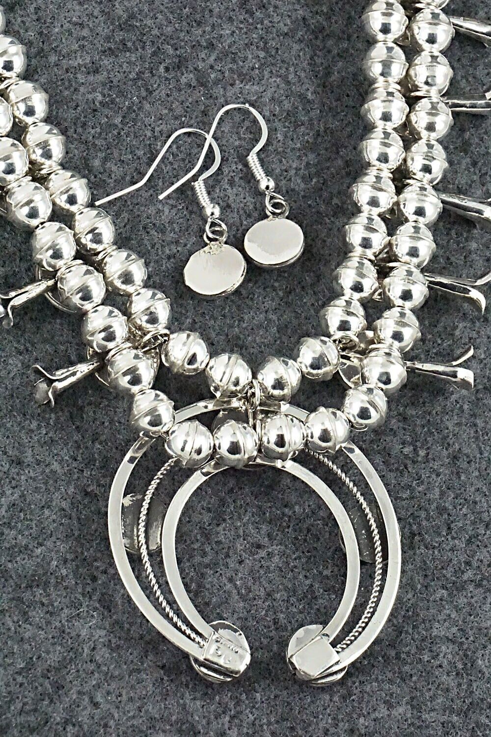 Turquoise & Sterling Silver Squash Blossom Set - Phil Garcia
