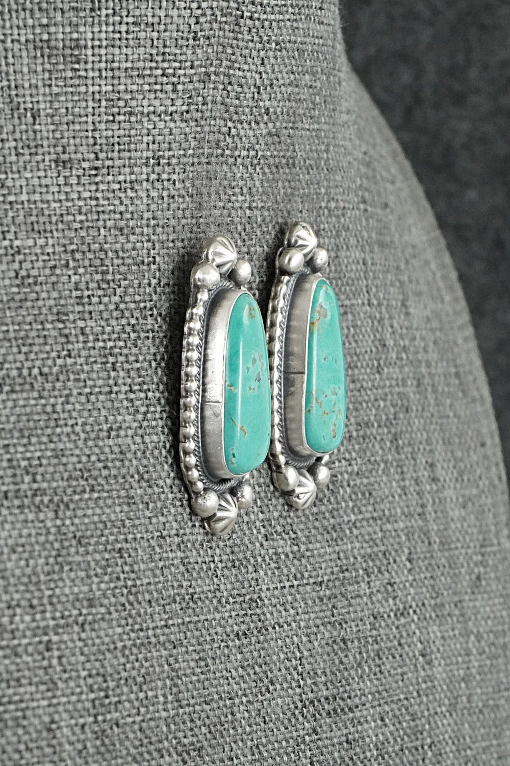 Turquoise & Sterling Silver Earrings - Darrin Livingston