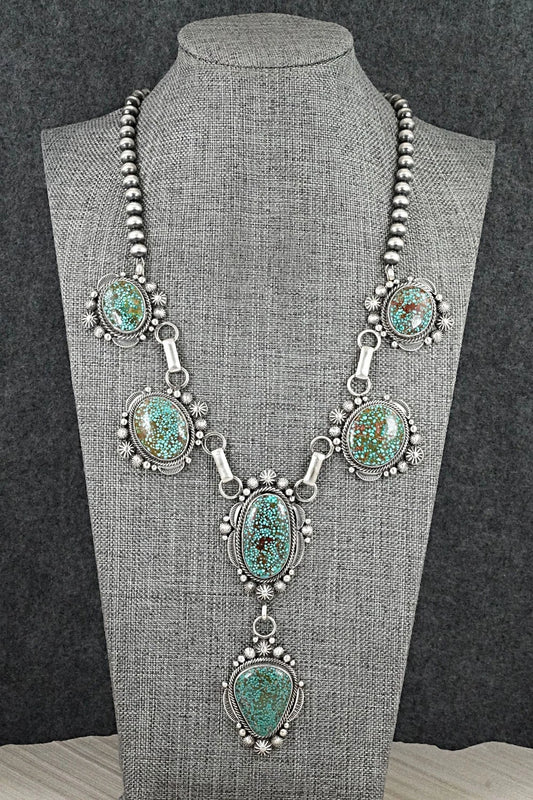 Turquoise & Sterling Silver Necklace - Tom Lewis