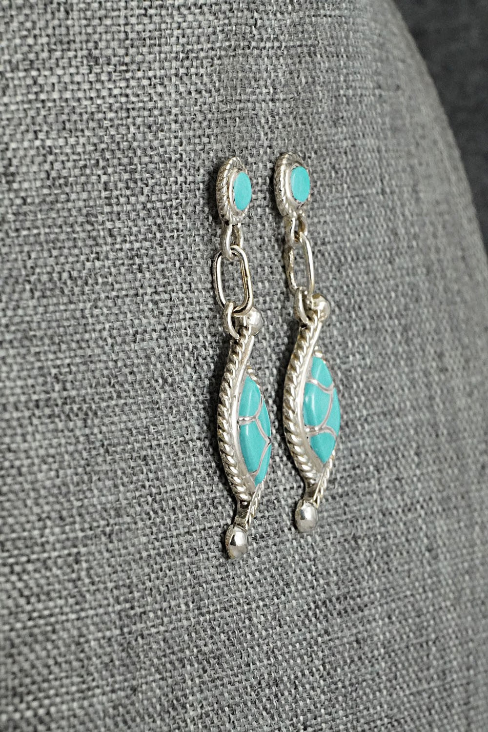Turquoise & Sterling Silver Earrings - Carlen Seoutewa