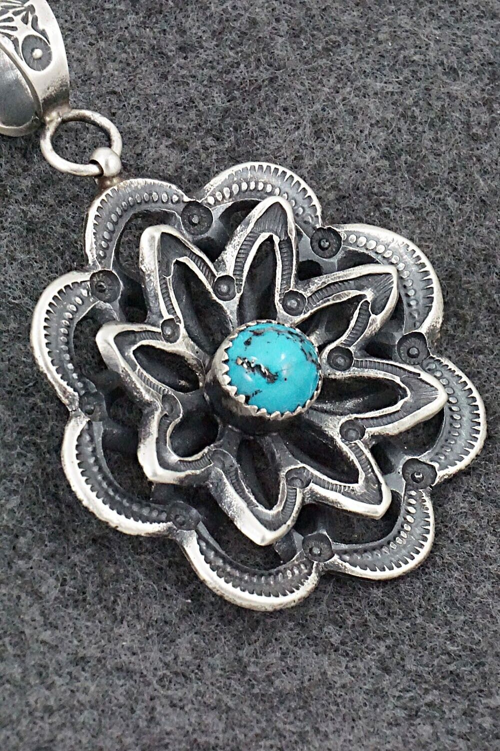 Turquoise & Sterling Silver Pendant - Kevin Billah