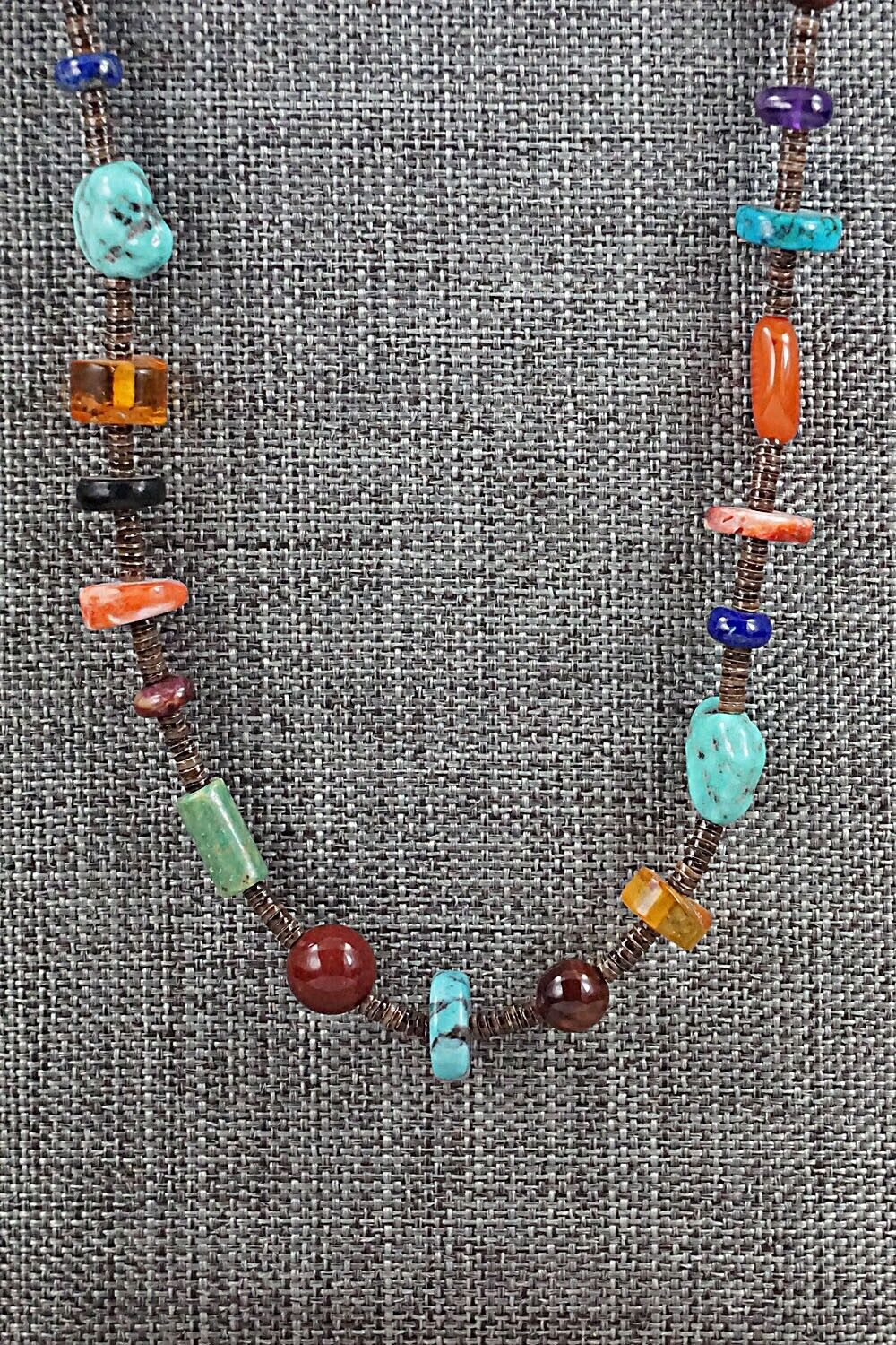 Multi Stone and Sterling Silver Necklace - Helen Tsosie
